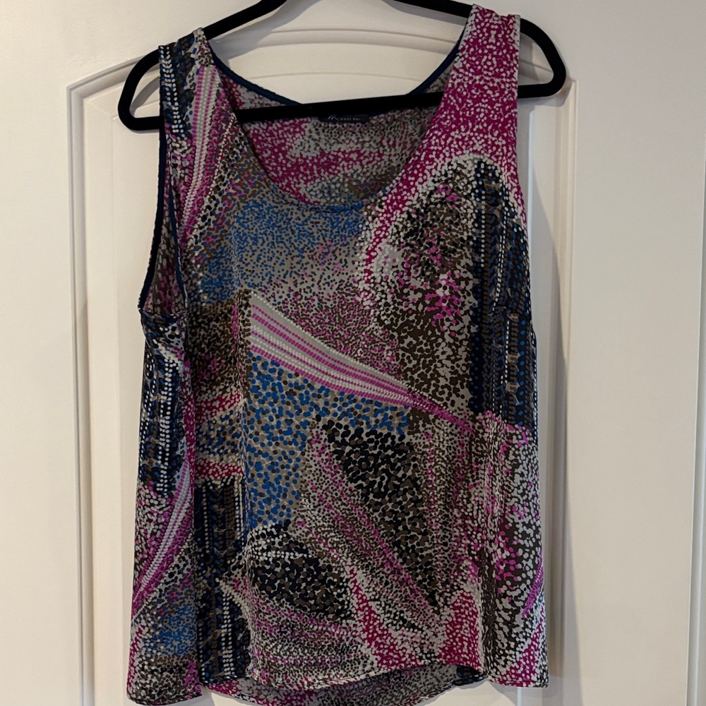 West Kei Multicolor Abstract Tank Top Size XL NWOT